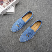 New Women's Round Headed Luxury Casual Shoes with Cashmere Surface Anti Slip Driving Shoes Solid Color Metal Decoration Loafers