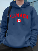Load image into Gallery viewer, Canada Text With Flag Printing Men'S Hoodies Autumn Loose Sweatshirt Hip Hop Pocket Fleece Warm Sportswears Street Men Clothes
