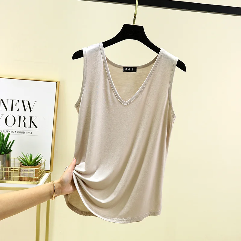 Vest V-Neck Sleeveless Relaxed-Fit Top | OWNLUXE