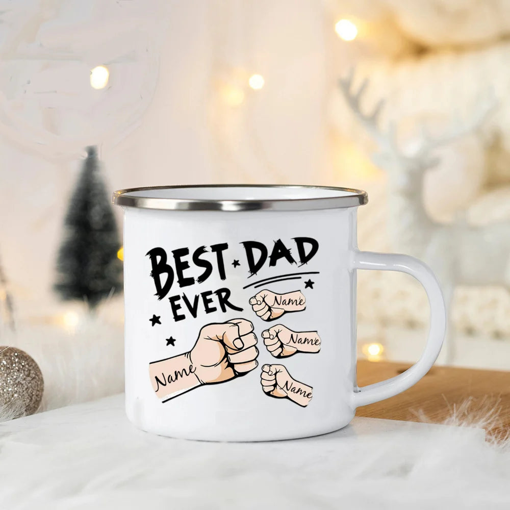 World’s Best Dad Ceramic Coffee Mug 11 oz, Black Handle