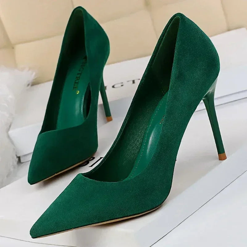 Women's Stiletto High-Heel Pumps (Orange) | OWNLUXE