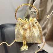 Crystal Bucket Evening Bag (Green Pink) | OWNLUXE