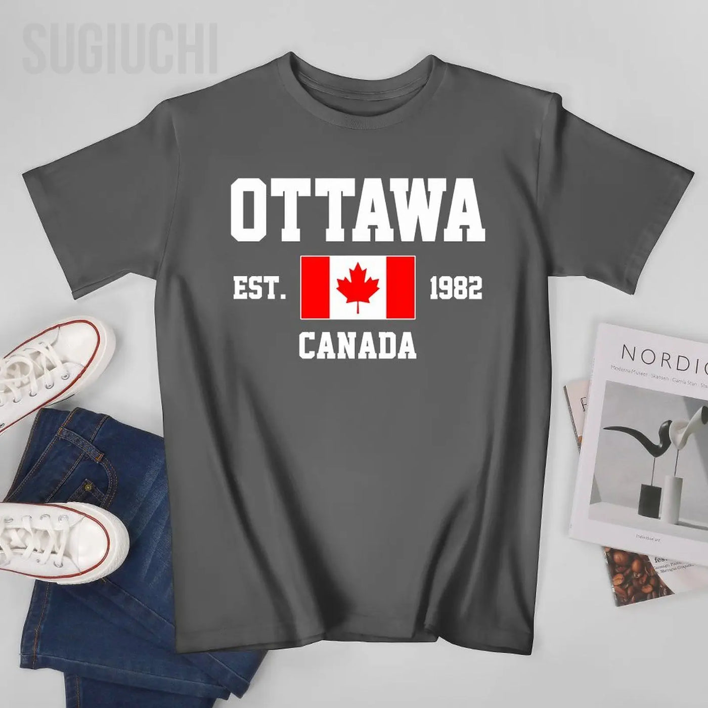 100% Cotton Canada Flag T-Shirt - Unisex Casual Tee