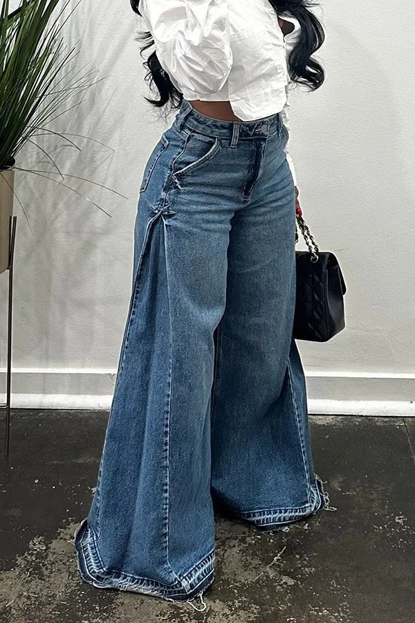 Wide Leg Flare Jeans – Spliced Denim Street