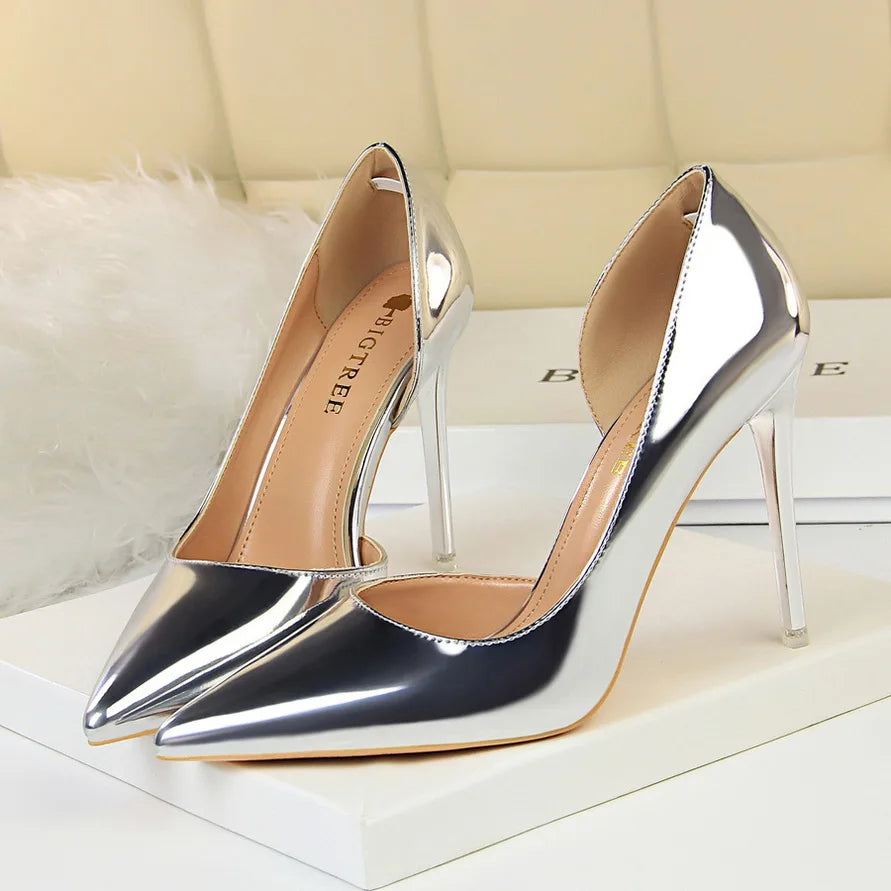 Women's High Heel Pointed Toe Pumps Slip On Fashion Stilettos