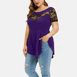 Load image into Gallery viewer, Plus Size Lace Hollow-Out Tee / T-shirt en dentelle ajourée

