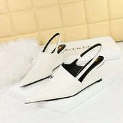Women's Pointed Toe Leather Retro Pumps – Shop at OWNLUXE