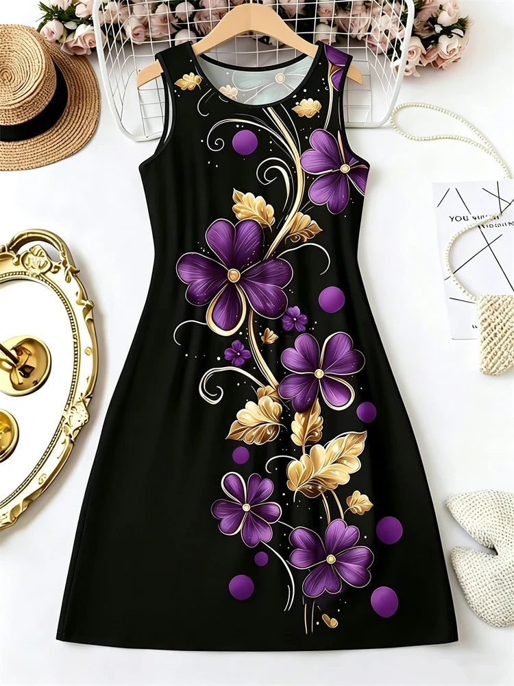 3D-Print Floral Print Sleeveless Printed Street | OWNLUXE
