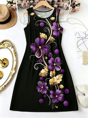 3D-Print Floral Print Sleeveless Printed Street | OWNLUXE
