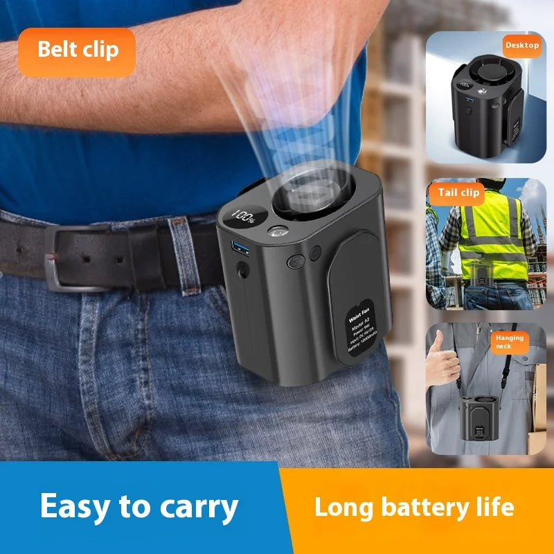 Portable Hanging Waist Fan – Hands-Free Cooling Solution / Ventilateur Portable à la Taille – Fraîcheur Sans les Mains