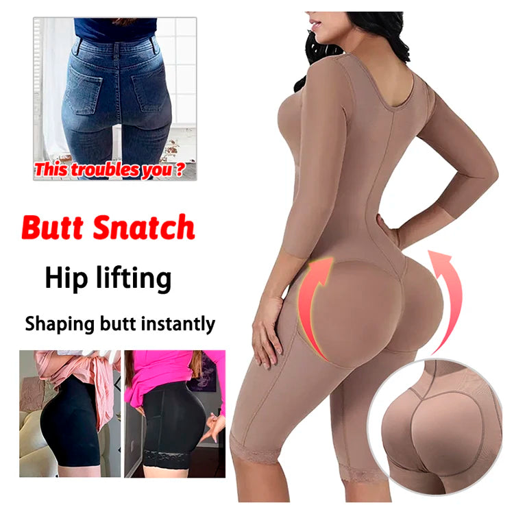 Full Body Colombian Shapewear Bodysuit - High Compression with Arm Slimming
