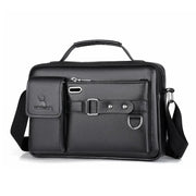 Men's PU Leather Satchel - Rivet Detail Crossbody Bag
