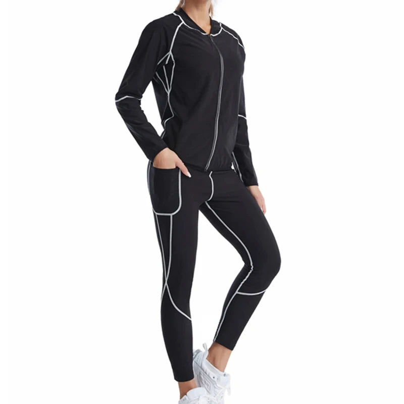 Sauna Sweat Suit Set – Waist Trainer Jacket & Leggings | OWNLUXE