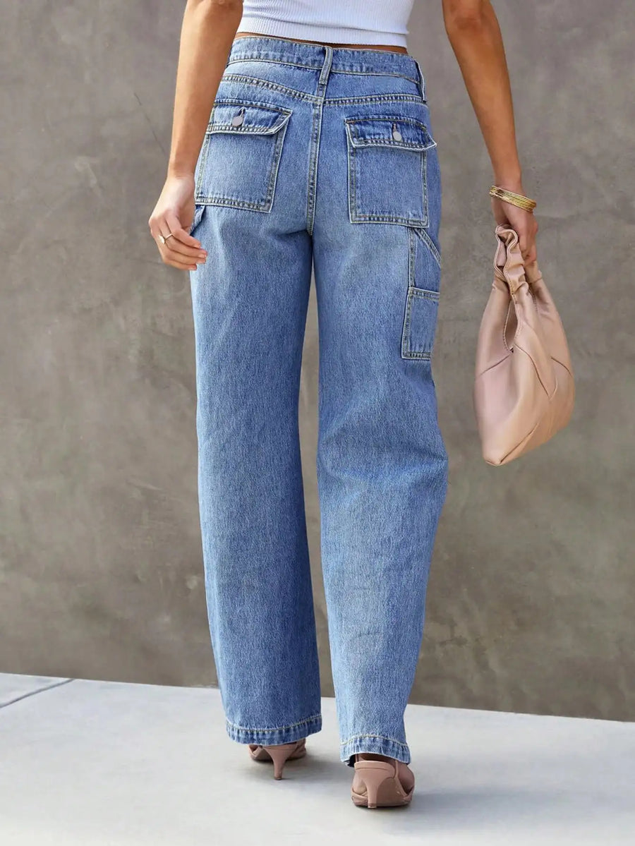 Women's Light Blue Wide-Leg Jeans | OWNLUXE
