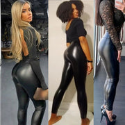 Faux Leather Shiny High-Waist Leggings | OWNLUXE
