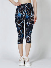 Women’s Printed Mid-Calf Capri Leggings – Lightweight & Stretchy