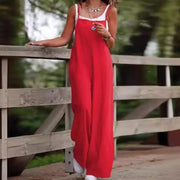 Summer High-Waist Wide Leg Jumpsuit – Full-Length Elegance