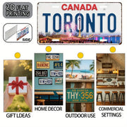 Vintage Toronto Canada Metal License Plate Sign - CN Tower Design