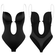 Backless Bodysuit Shapewear – Built-In Bra, U-Plunge & Open Crotch Faja | OWNLUXE