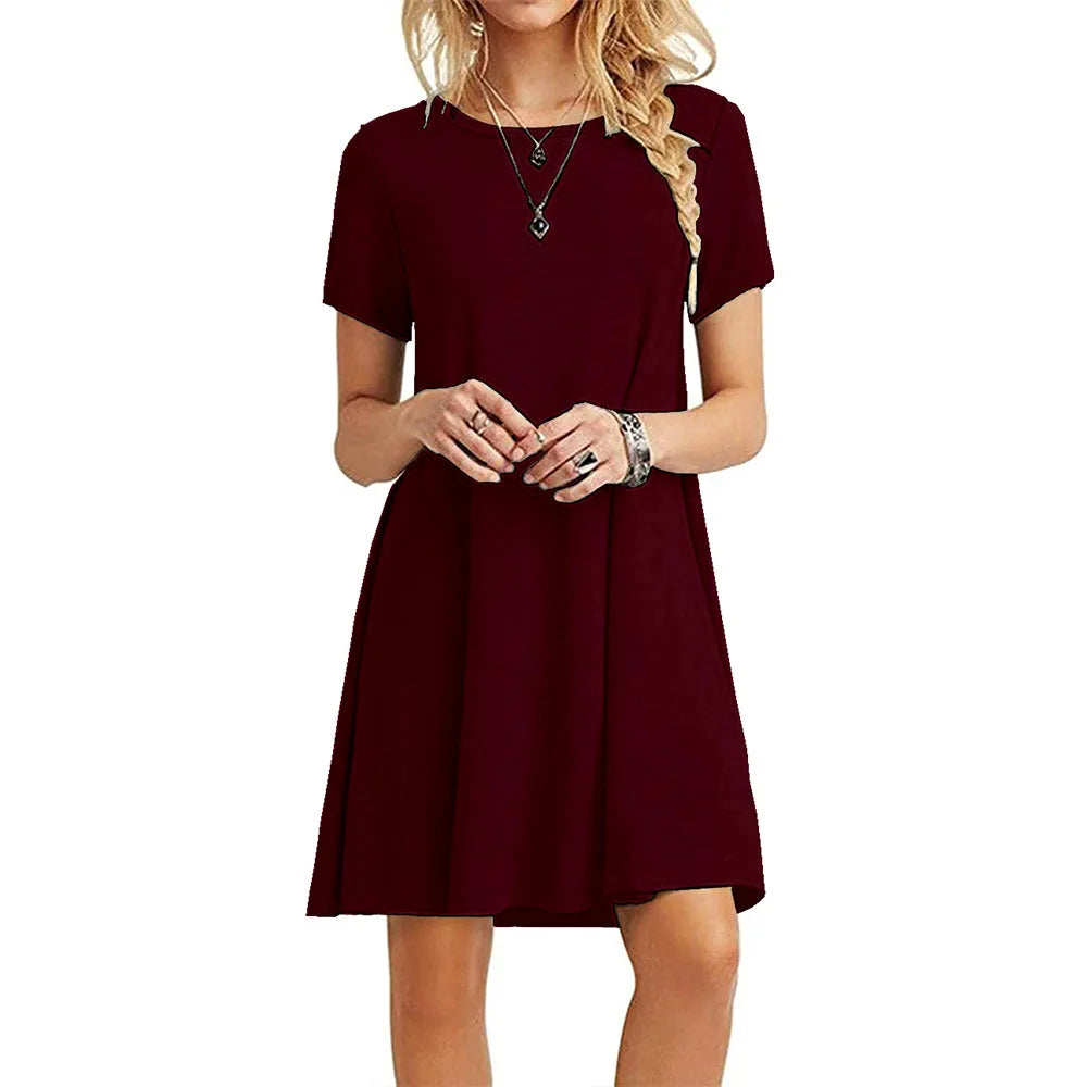 Mini Short-Sleeve A-Line Dress | OWNLUXE