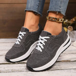 Load image into Gallery viewer, 👟 Women&#39;s Denim Lace-Up Sneakers | Baskets à lacets en denim pour femme
