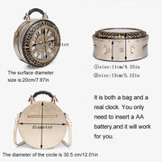 PU Leather Clock-Shaped Crossbody Bag | OWNLUXE