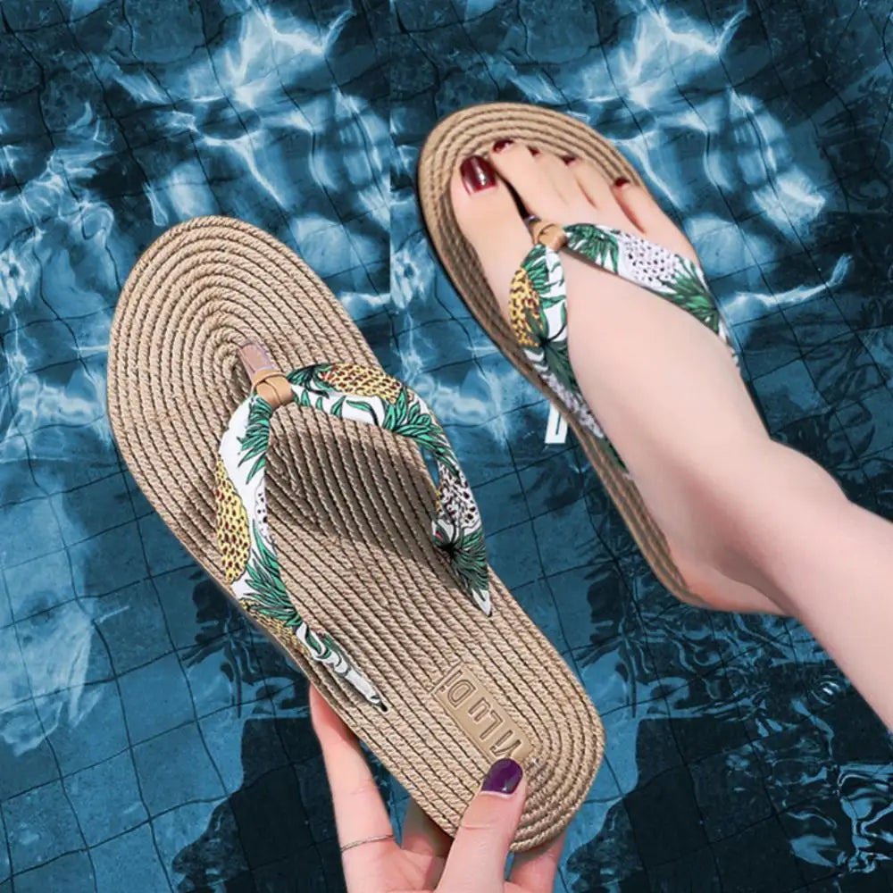 Women’s Floral Beach Flip Flops Anti-Slip Sandals