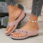 Load image into Gallery viewer, Floral Beach Flip-Flops for Women - Comfy Slip-On Summer Slides, Versatile Casual Outdoor Footwear
