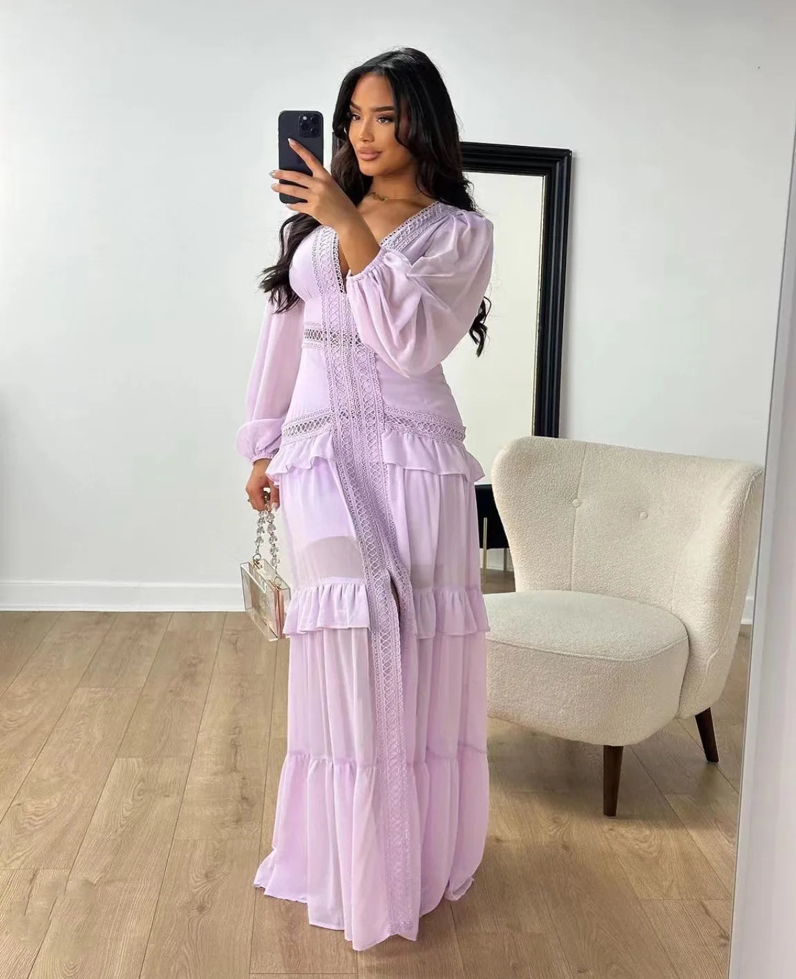 Women's Long Sleeve Maxi Dress | OWNLUXE