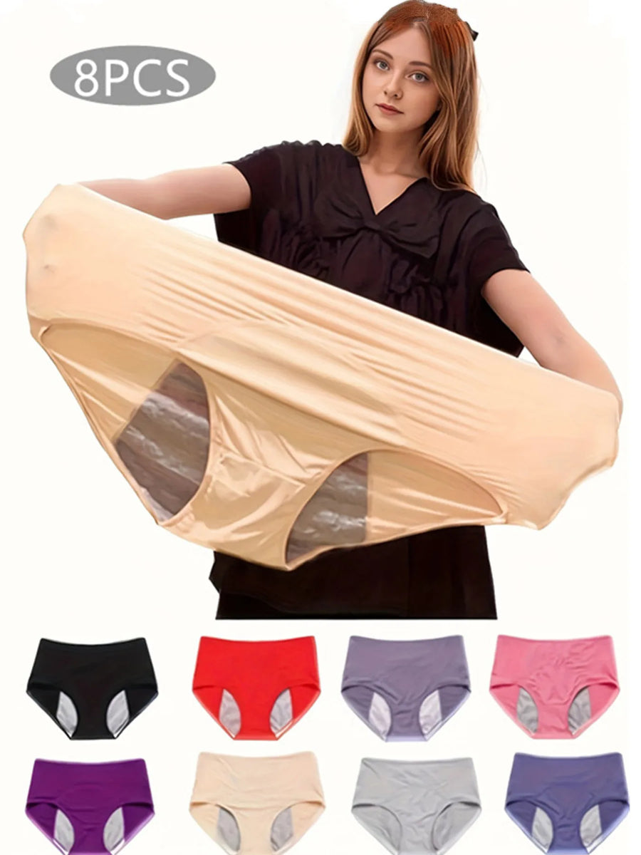 Women's Leakproof Period Briefs 8-Pack | Plus Size High-Rise | OWNLUXE