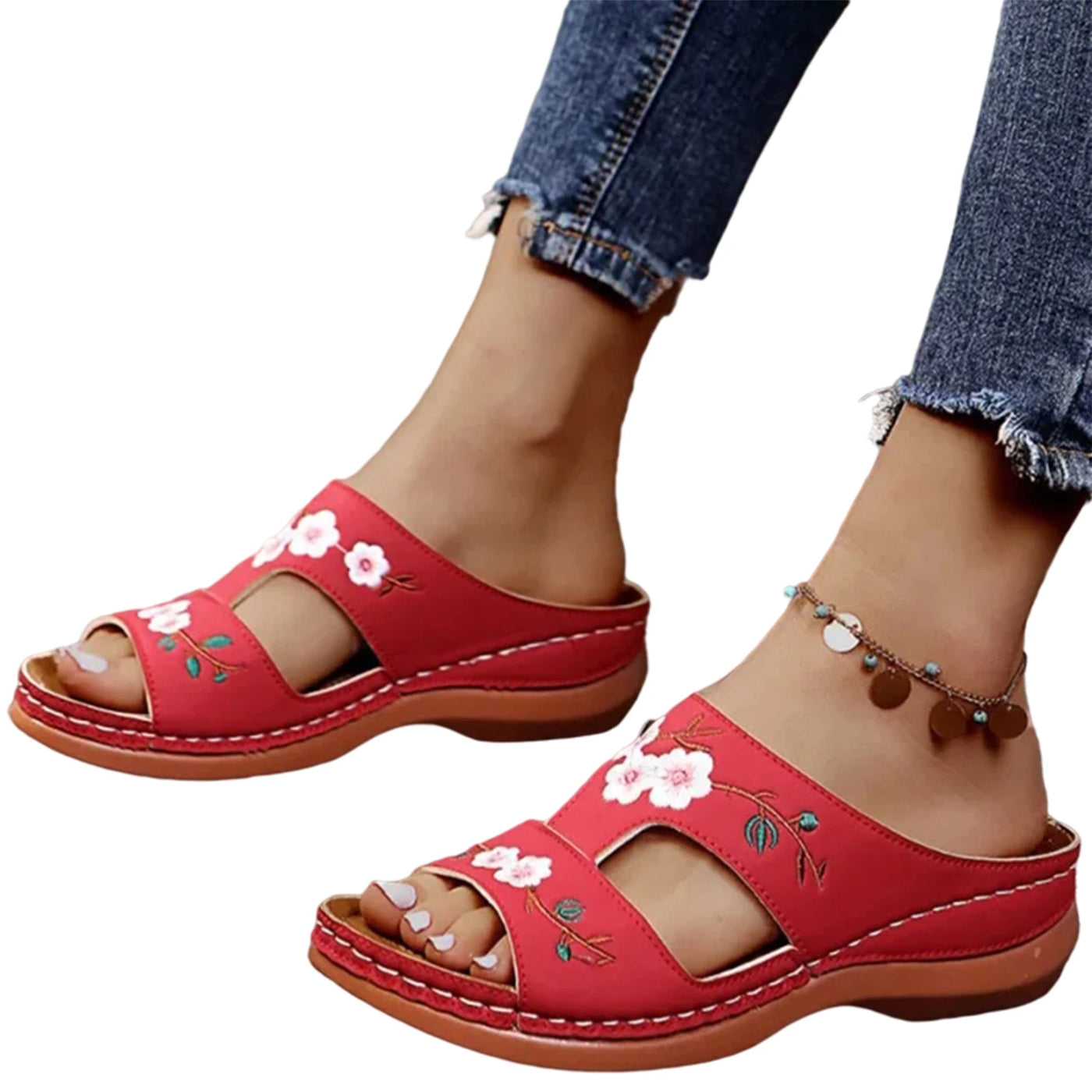 Women's Arch Support Leather Vintage Sandals – Shop at OWNLUXE