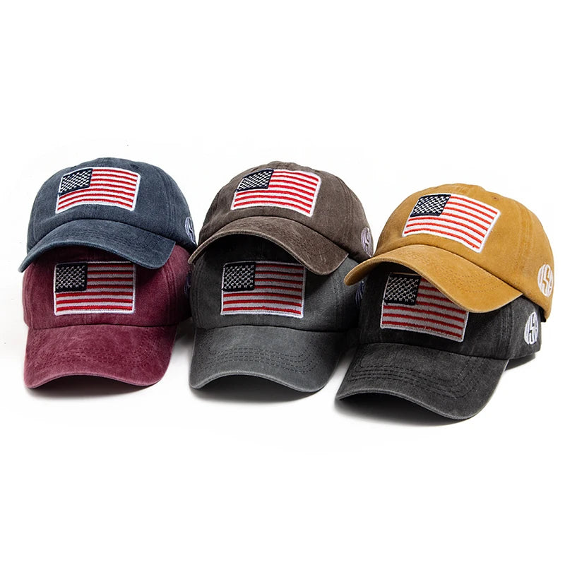 Cotton Retro Baseball Cap Flag | OWNLUXE