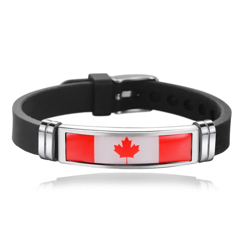 Canadian Flag Bracelet for Men & Women – National Pride Bangle Gift | OWNLUXE
