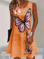Mini 3D-Print Sleeveless Dress | OWNLUXE