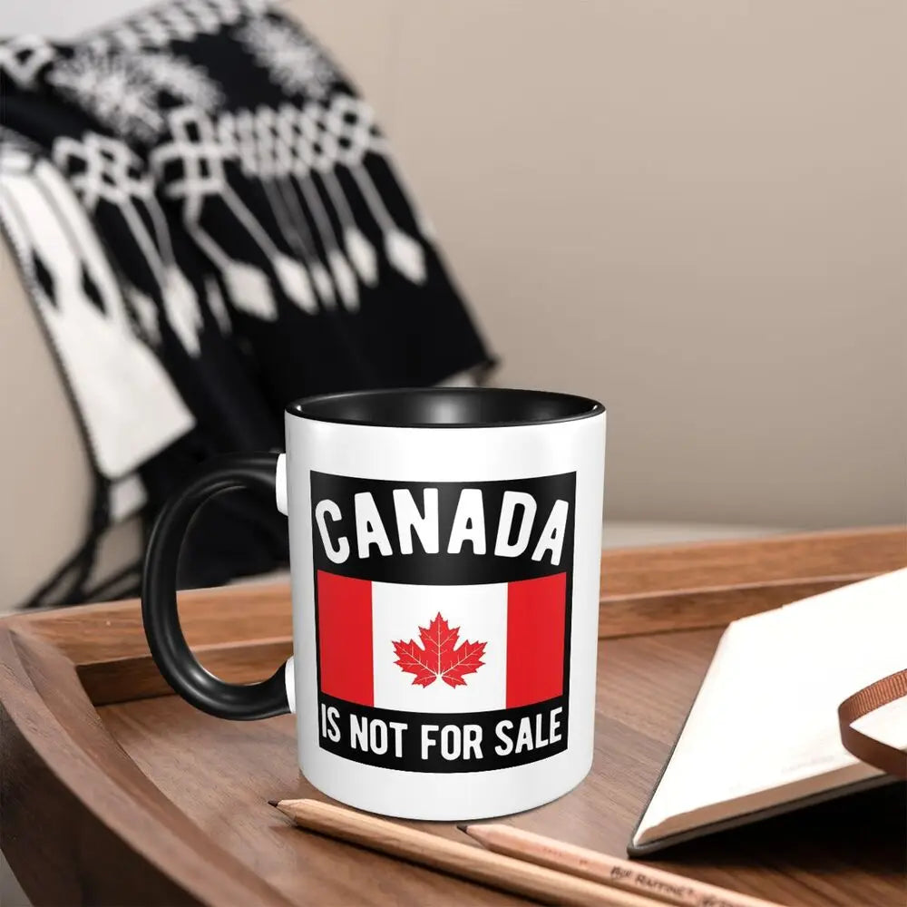 Maple Leaf Canada Canadian Is My Happy Place Mug Funny Ceramic Coffee Cups Tea Mugs Milk Cup Drinkware Gift for Friends