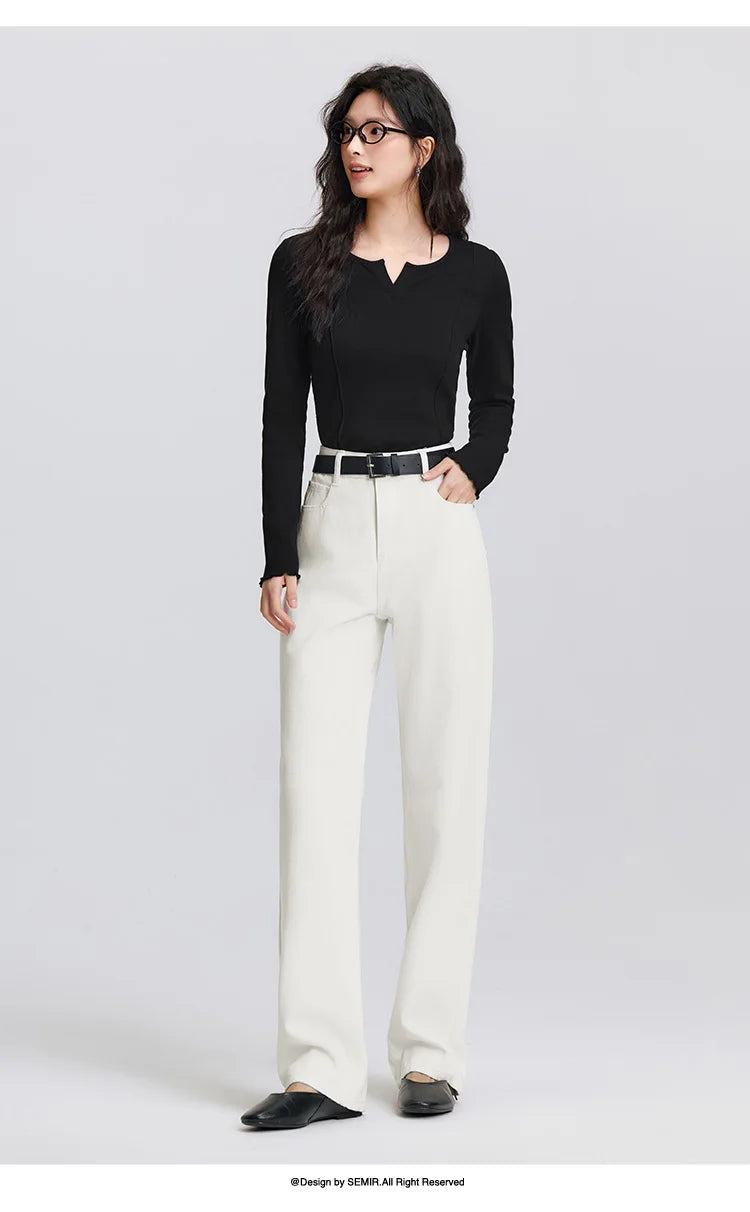 Semir 2025 Spring Straight Jeans - Simple Long Trousers