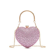 Luxury Diamond Inlay Heart Shape Crystal Clutch Purse | OWNLUXE