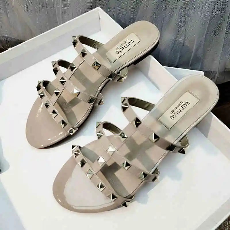 Women's Leather Heels (Naked Grey Flat) – Shop at OWNLUXE