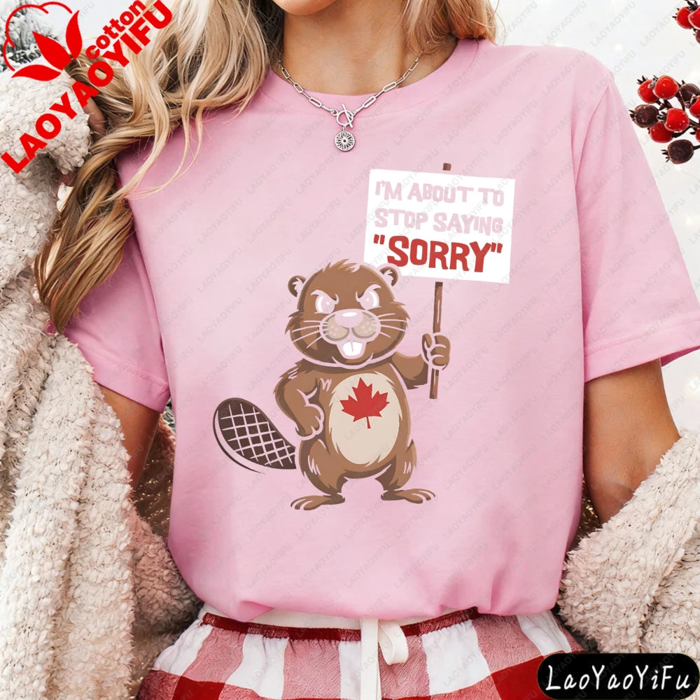 Women's Funny Canadian Protest T-Shirt | Beaver Maple Leaf Tee | OWNLUXE