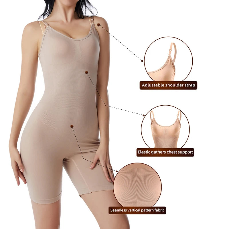 Compression Full-Length Tummy-Control Push-Up Body Shaper | OWNLUXE