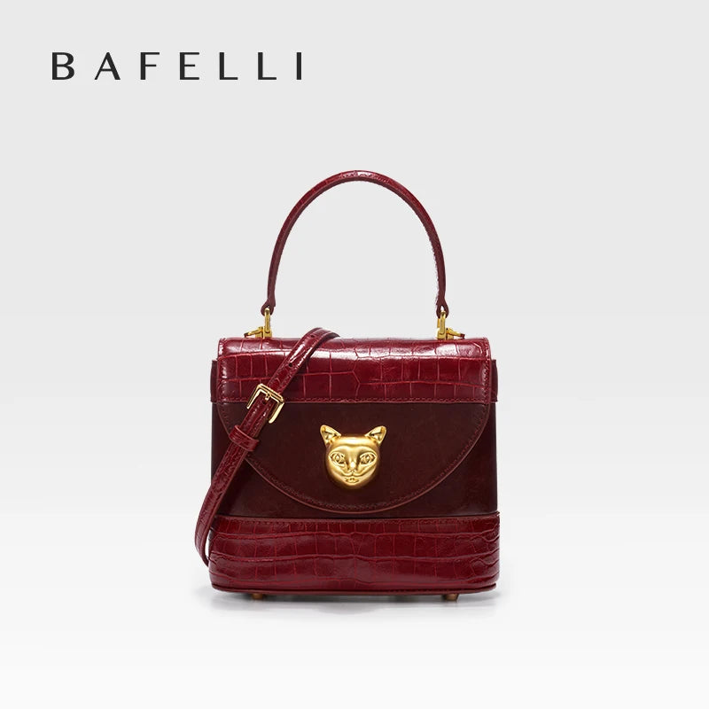 Red Leather Structured Handbag | OWNLUXE