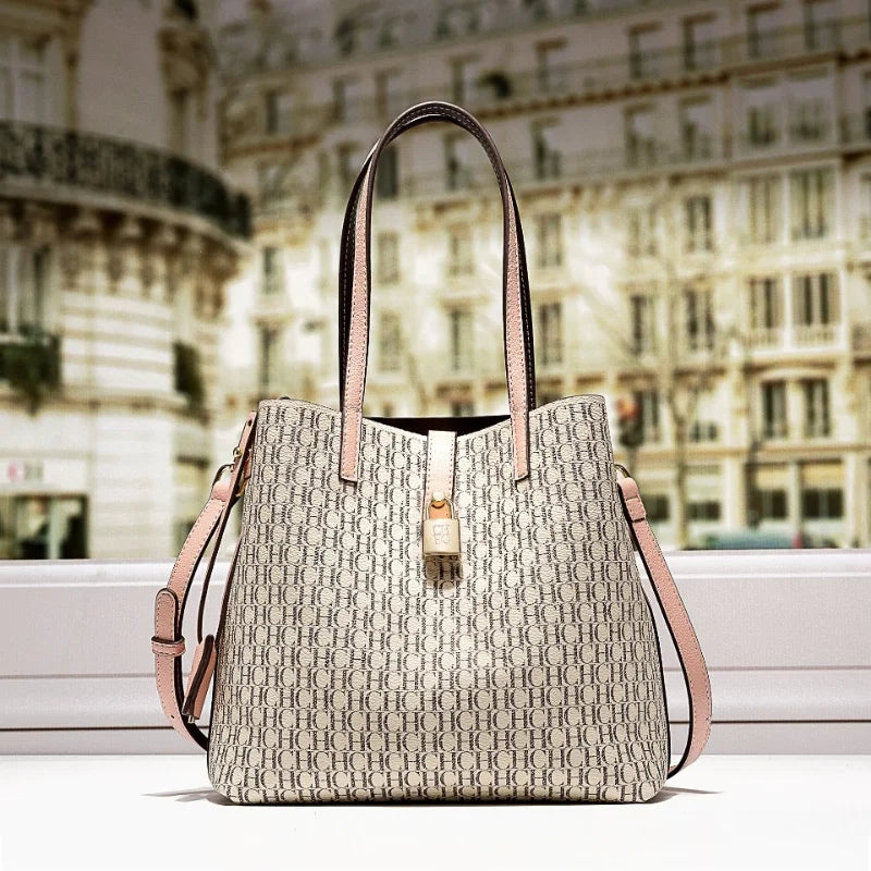 CH Premium Bucket Bag – Large Capacity Letter Print Tote | OWNLUXE