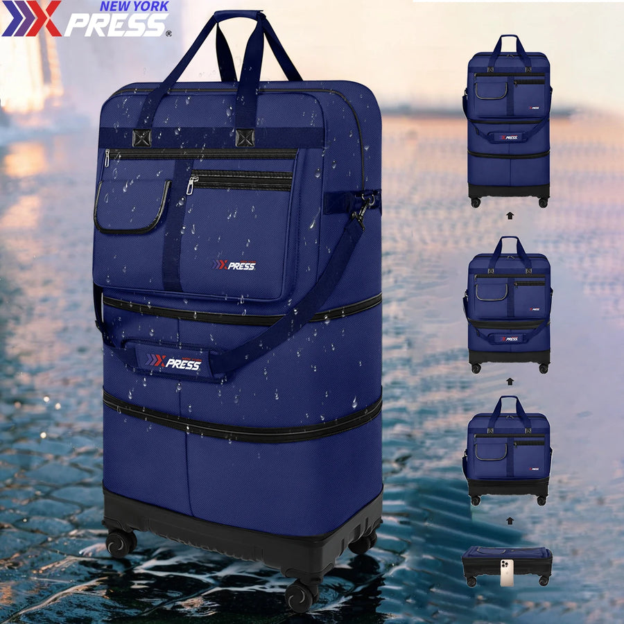 Foldable Rolling Travel Bag – Expandable Large Luggage