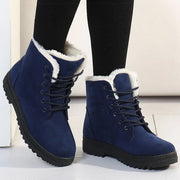 Women’s Warm Fur Ankle Snow Boots with Low Heels