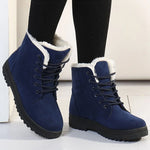 Load image into Gallery viewer, Women’s Warm Fur Ankle Snow Boots with Low Heels
