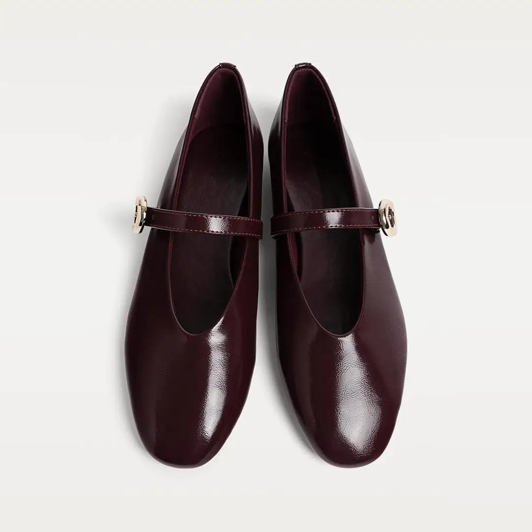 Women's Round Toe Leather Flats – Shop at OWNLUXE