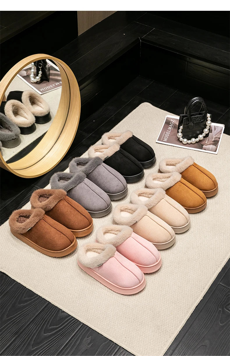Plush Winter Home Slippers – Unisex Warm Indoor & Outdoor Shoes