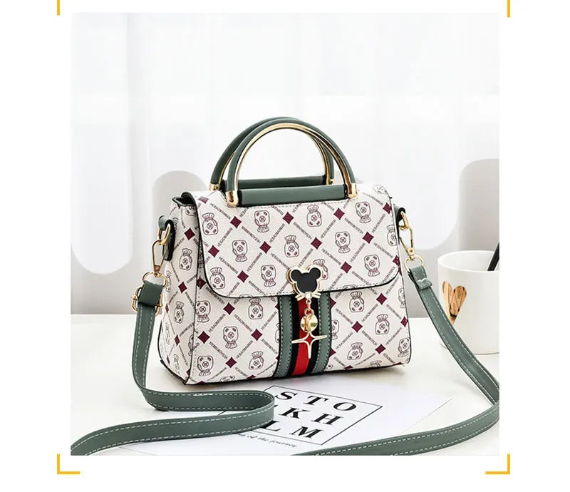 Luxury Designer Shoulder Bag - Printed Monogram Tote