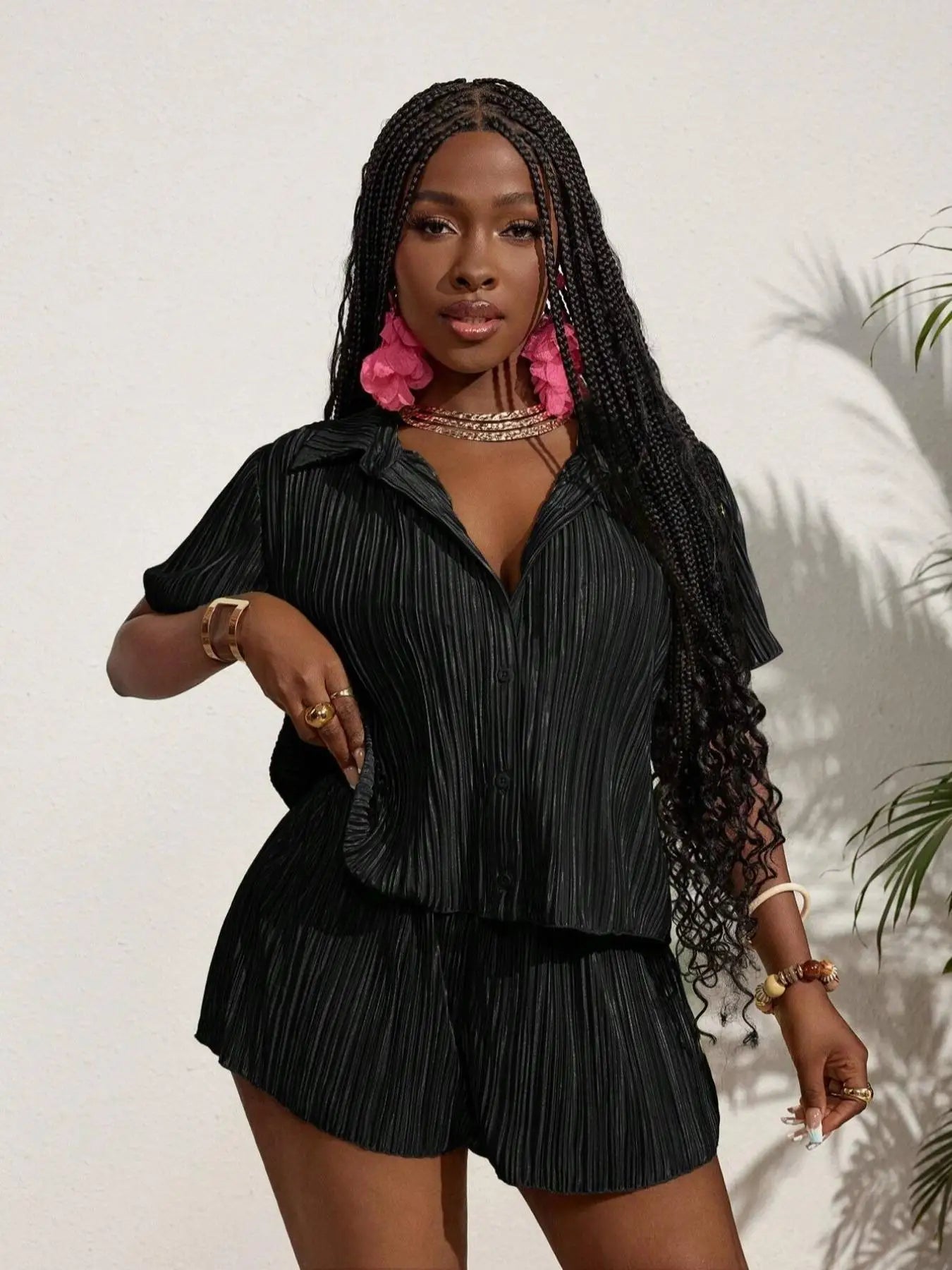 Women's Two Piece Pants (Black) | OWNLUXE