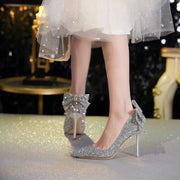 Women's Pointed Toe Pumps (Silver 9cm) | OWNLUXE